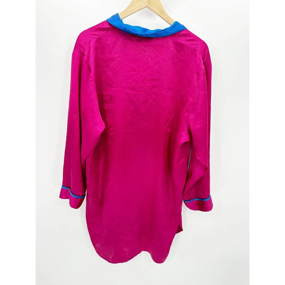 Victoria's Secret Gold Label Purple Blue Night Gown Shirt Women's Size Large L - Image 2