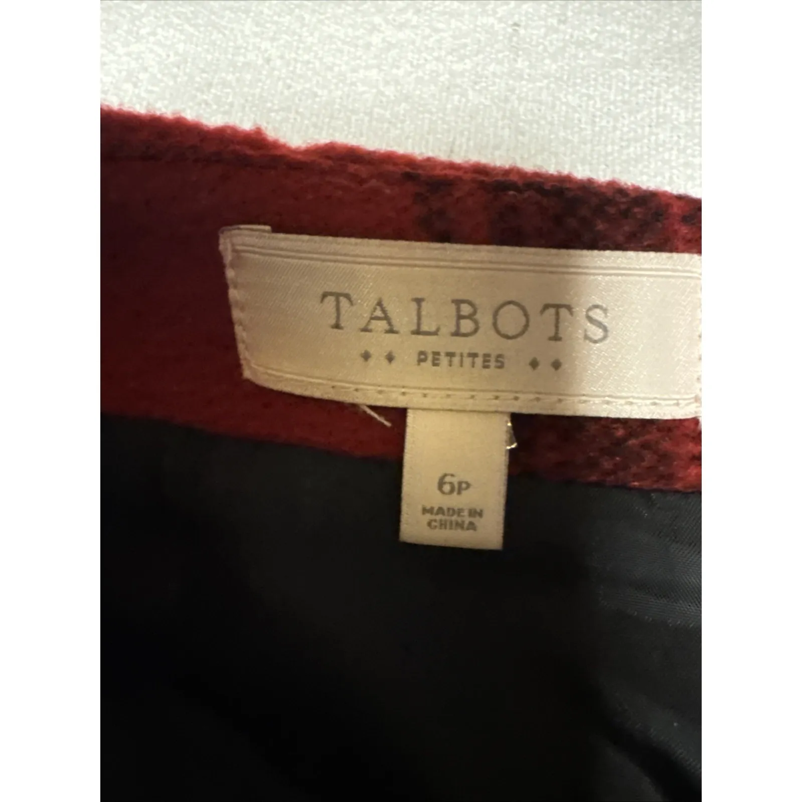 Talbots‎ Pencil Skirt Red & Black Plaid Buffalo Check Window Pane Wool Blend 6p - Image 3