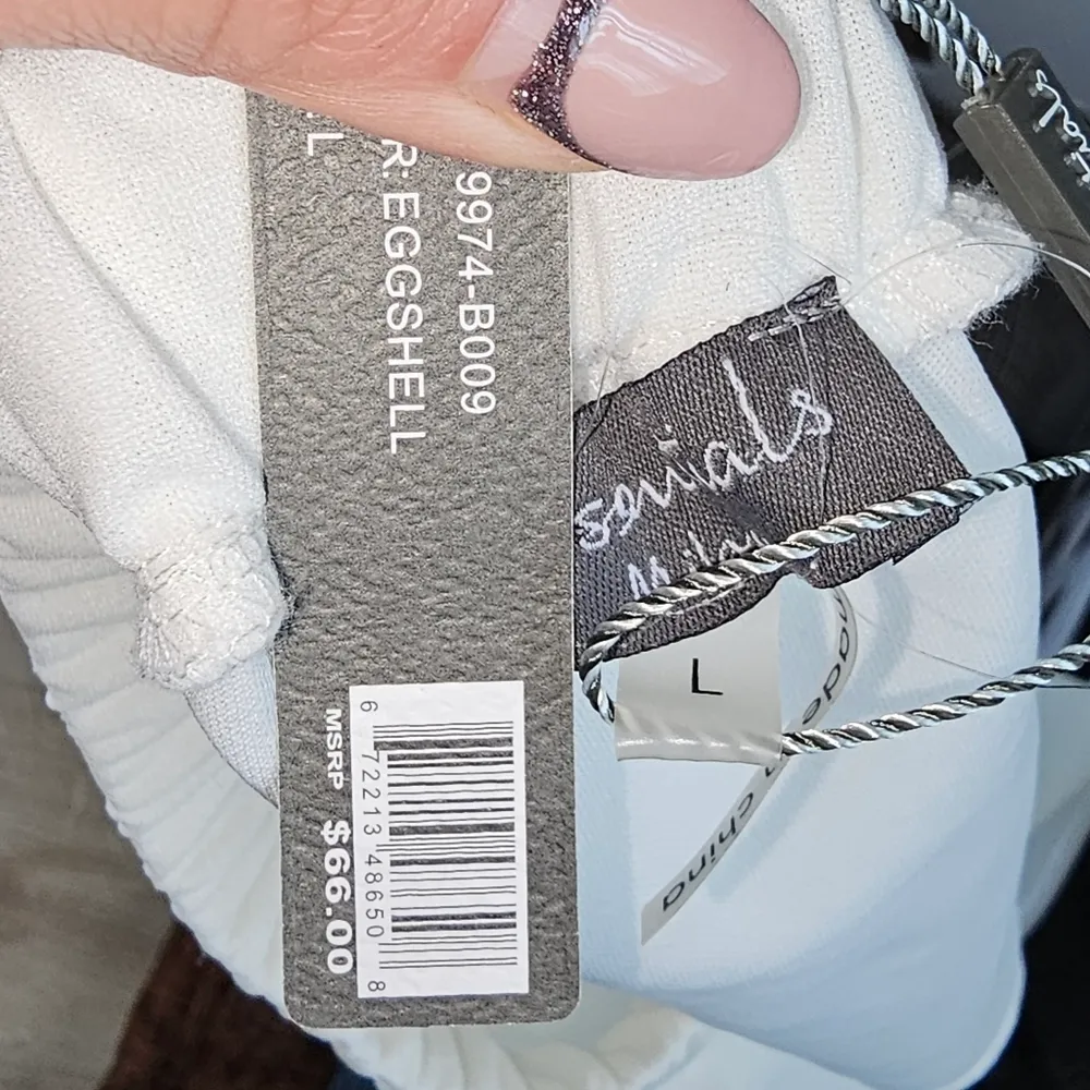 OFF THE SHOULDER 3\4 SLEVES EGGSHELL COCKTAIL BLOUSE White Size L - Image 6