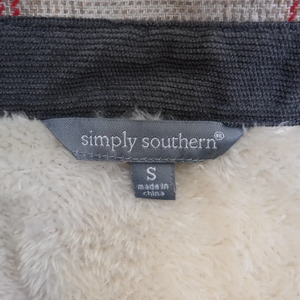 Simply Southern Women's S Red Plaid Sherpa Shacket Jacket - Image 8