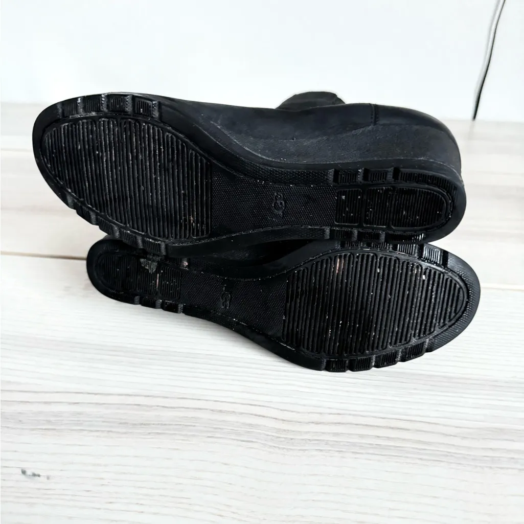 Ugg Indra Waterproof wedge booties leather boot  WEDGE BOOT US black size 10 - Image 7