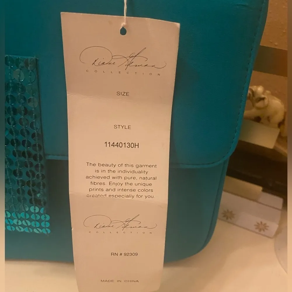NWT DIANE GILMAN TEAL GREEN HANDBAG - Image 3