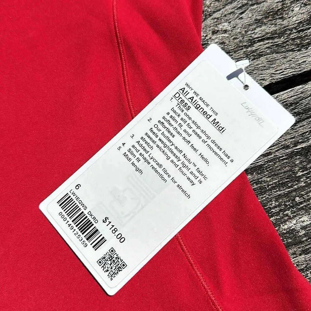 Lululemon All Aligned Midi Dress Dark Red Dress Size 6 - $70 (52% Off  Retail) - From Melanie