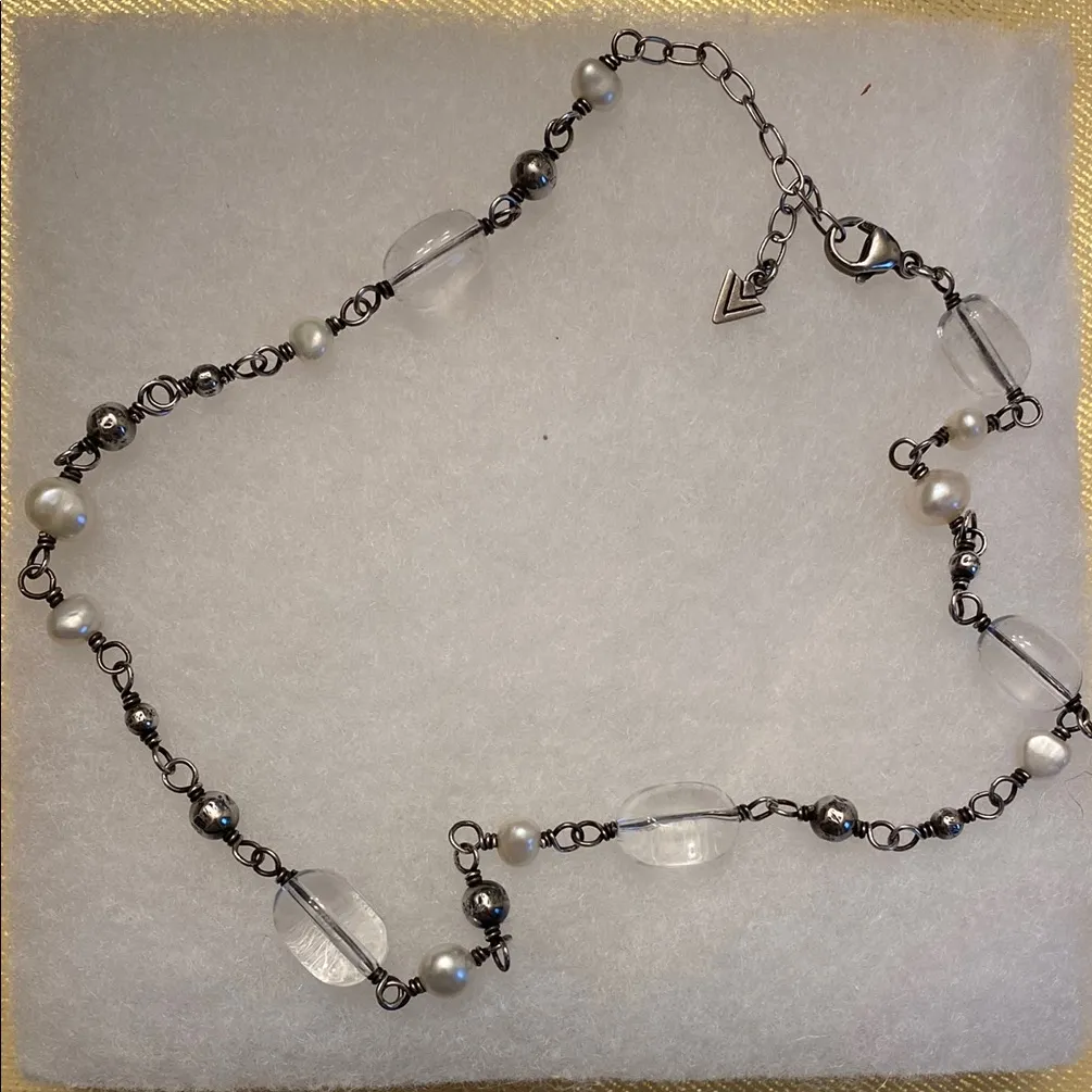 Silpada Necklace Sterling Silver Freshwater Pearl and glass beads N1602 - Image 3