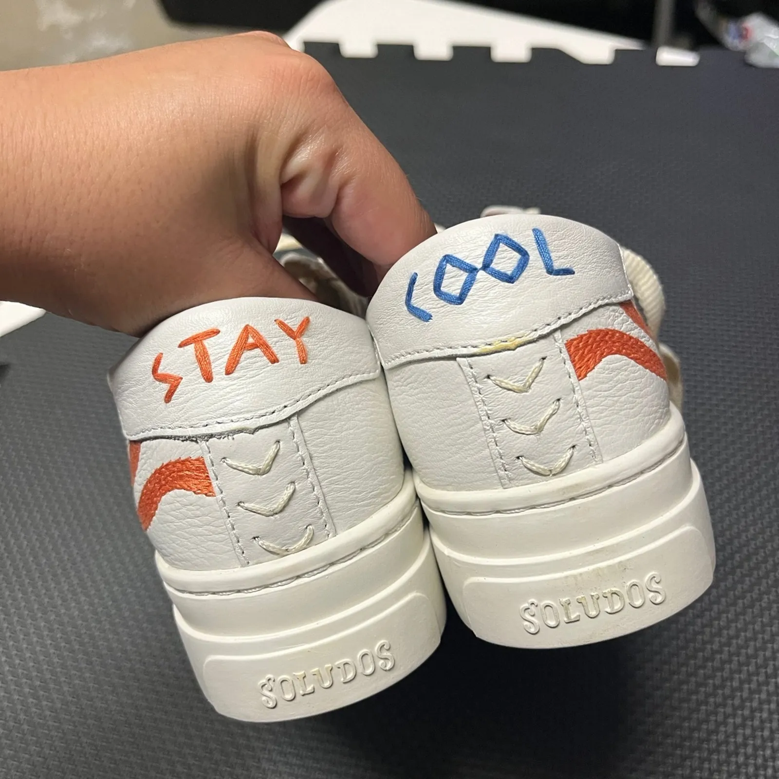 New Soludos hippie‎ wave Ibiza platform sneaker leather white size 5.5 - Image 6