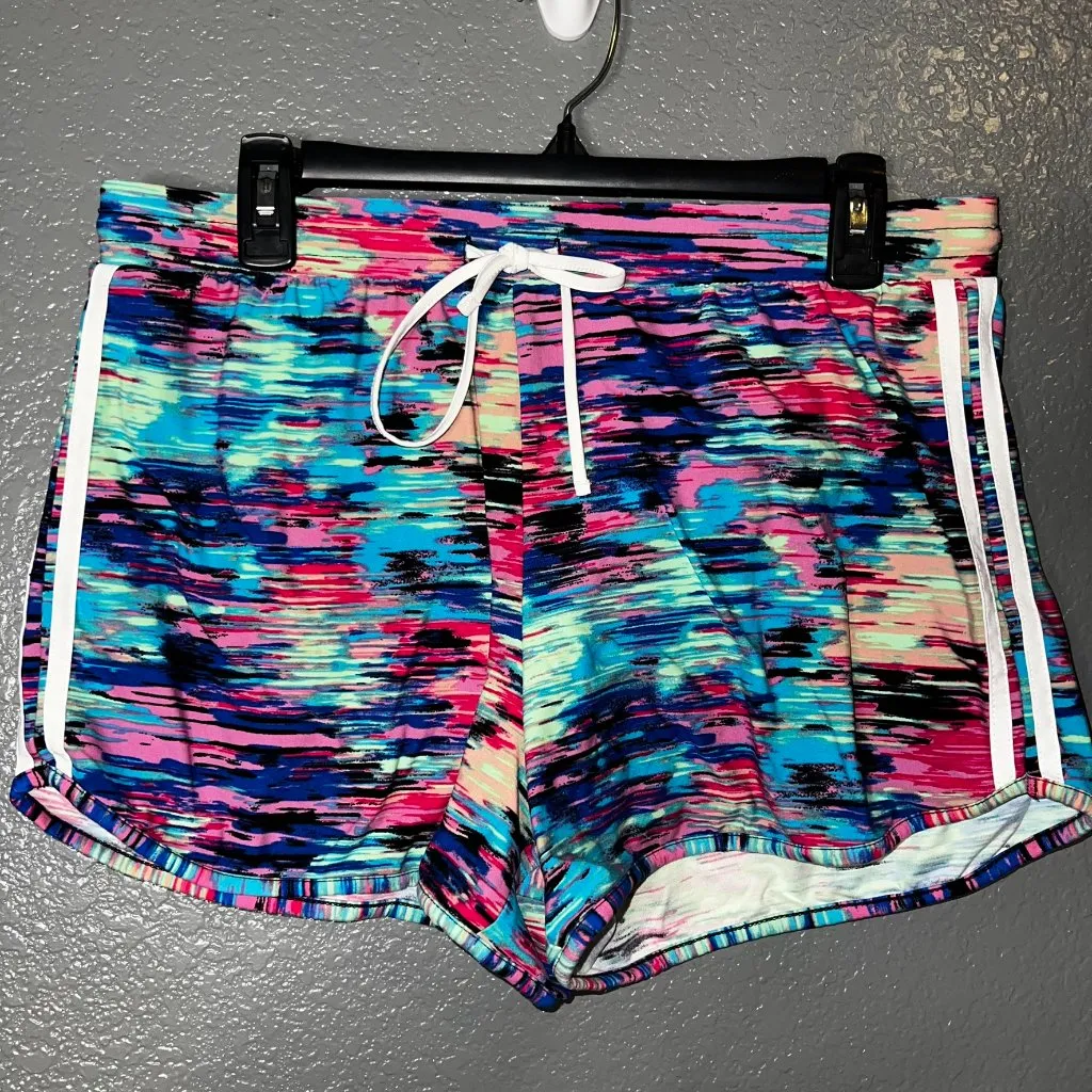 Women’s Multicolor Athletic Shorts XL Running Workout Drawstring Blue - Image 2