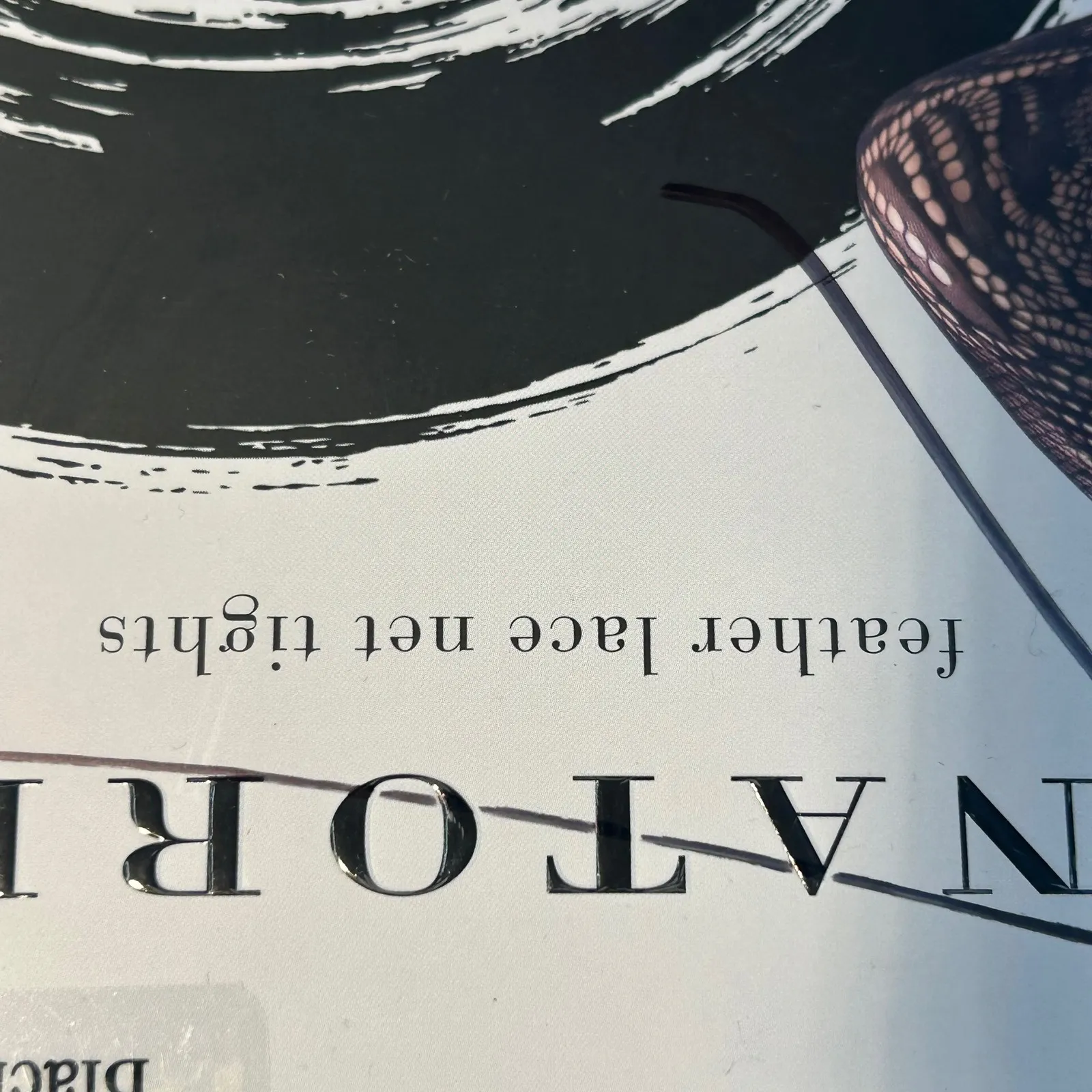 Natori  Feather Lace Net Tights Black Medium Sheer Patterned Hosiery - Image 5