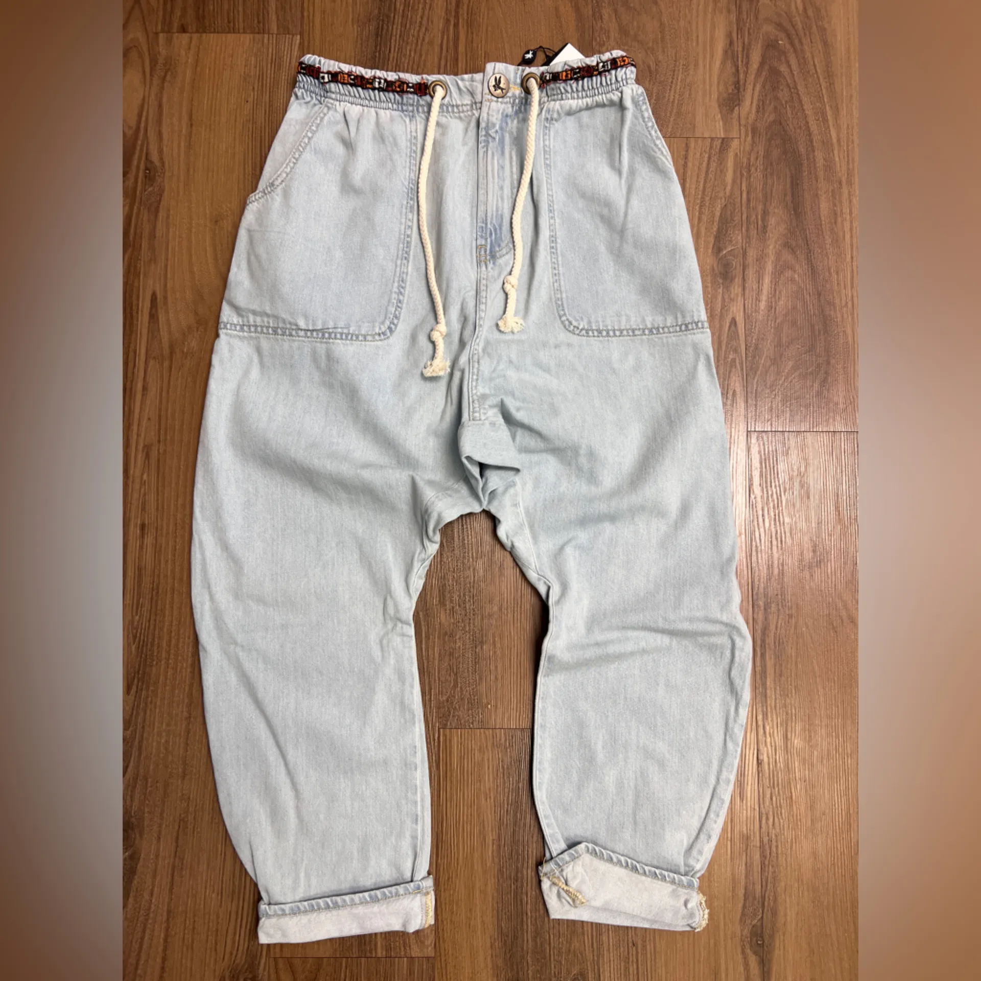 One Teaspoon Shabby Kingpins Boyfriend Jeans Womens Baggy Relaxed Festival Pants - Image 3