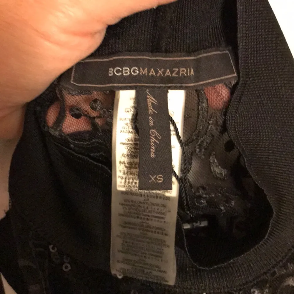 BCBGMAXAZRIA  “ little black sequin “ sheath dress - Image 5