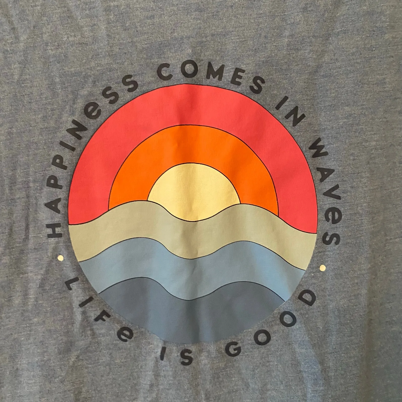 Life Is Good Blue Short Sleeve Sunset Ocean T-Shirt Casual Women's size Large - Image 4