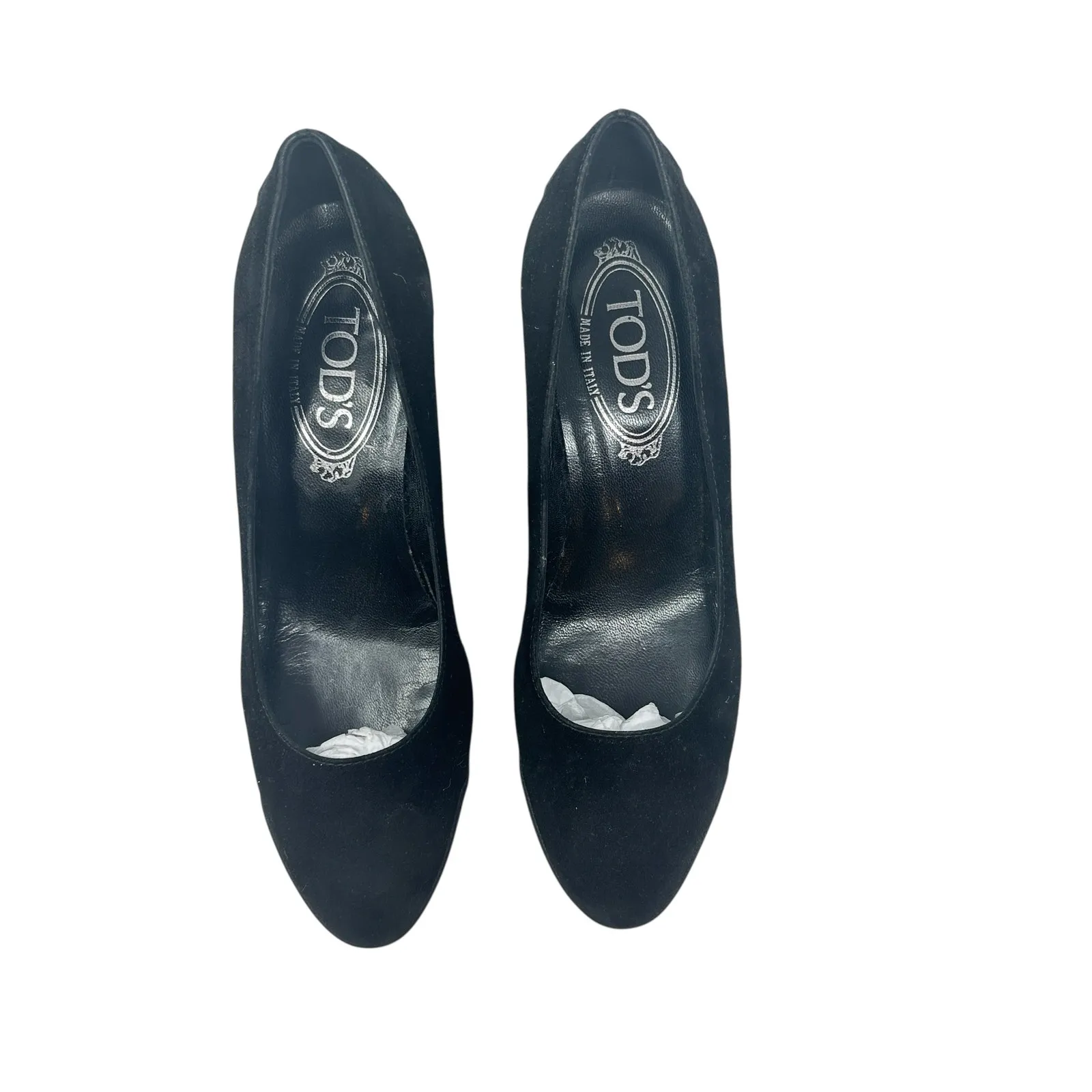 Tod's Zeppa Gomma Wedge Heels Pumps Shoes Suede Black‎ Size 35.5 US 5.5 - Image 3