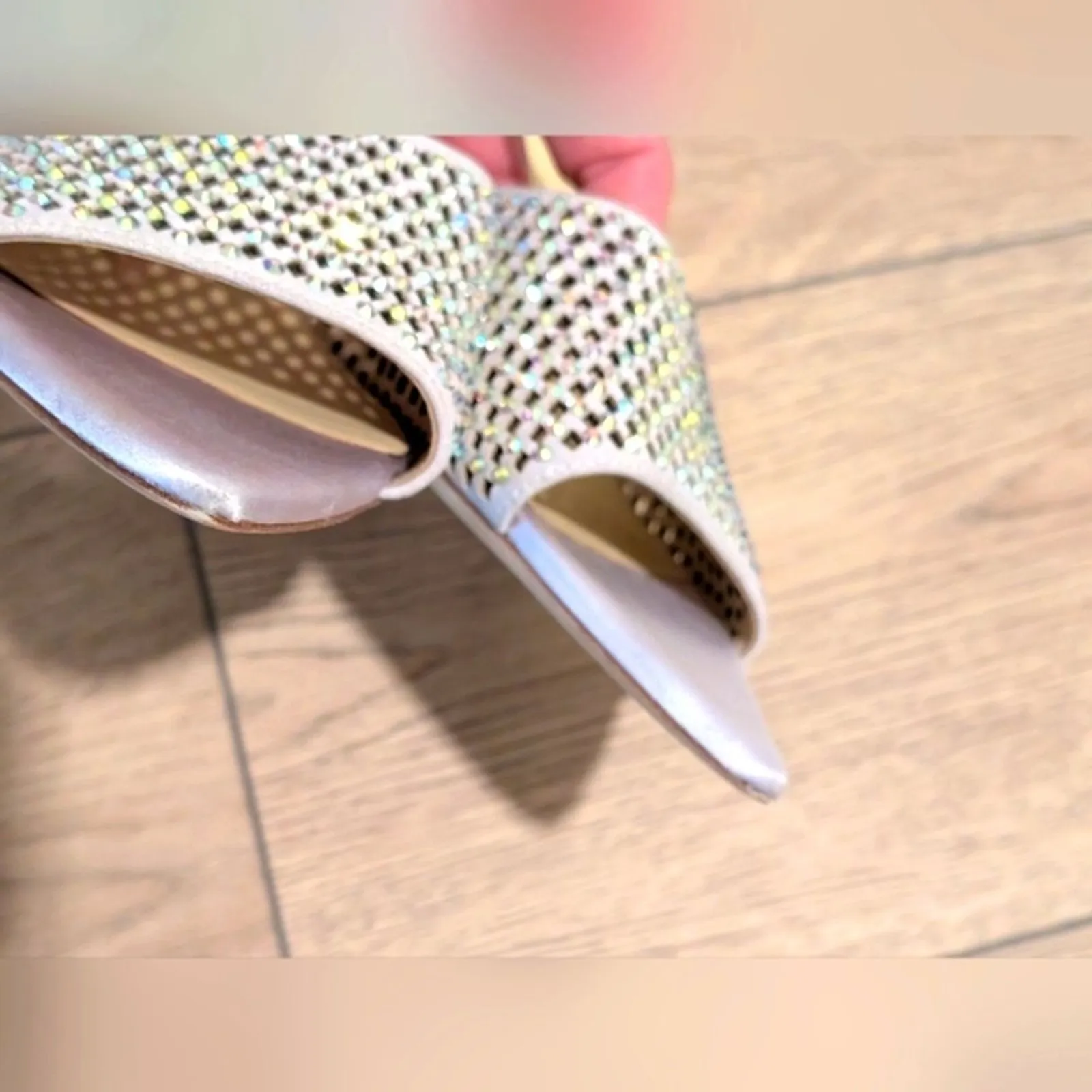 L'AGENCE Heels Womens 12 Lilac Crystal Sparkle Embellished Sandals Pumps Shoes - Image 10