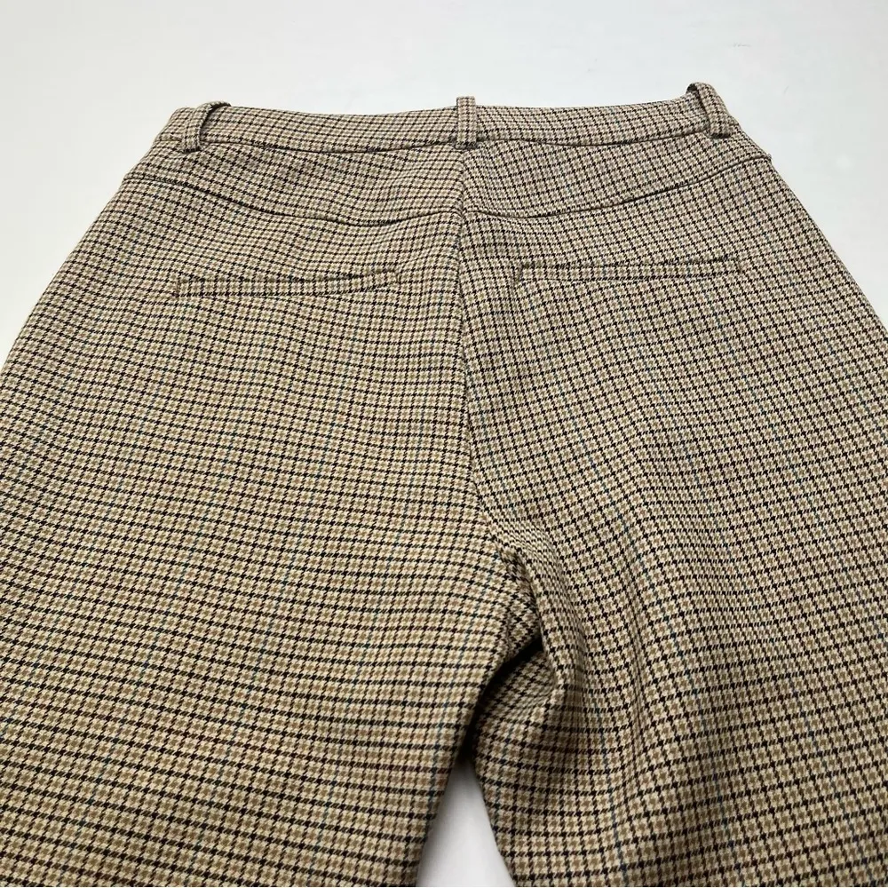 A.L.C. Edwin Split Hem Plaid Women Size 6 28 Waist Khaki Tan Pant High Waist NEW - Image 15