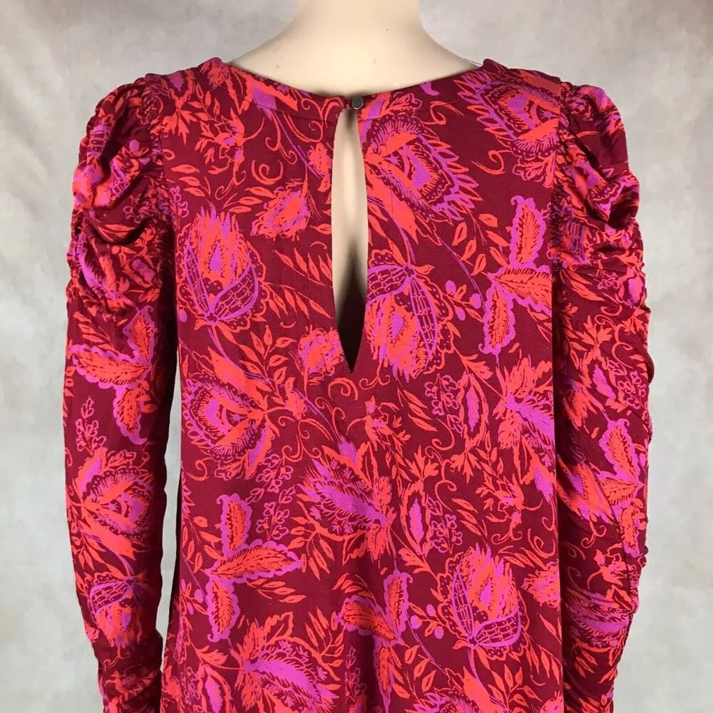 FREE PEOPLE Hello Lover Floral Puffed Sleeve Tunic or Mini Dress NEW XS - Image 11
