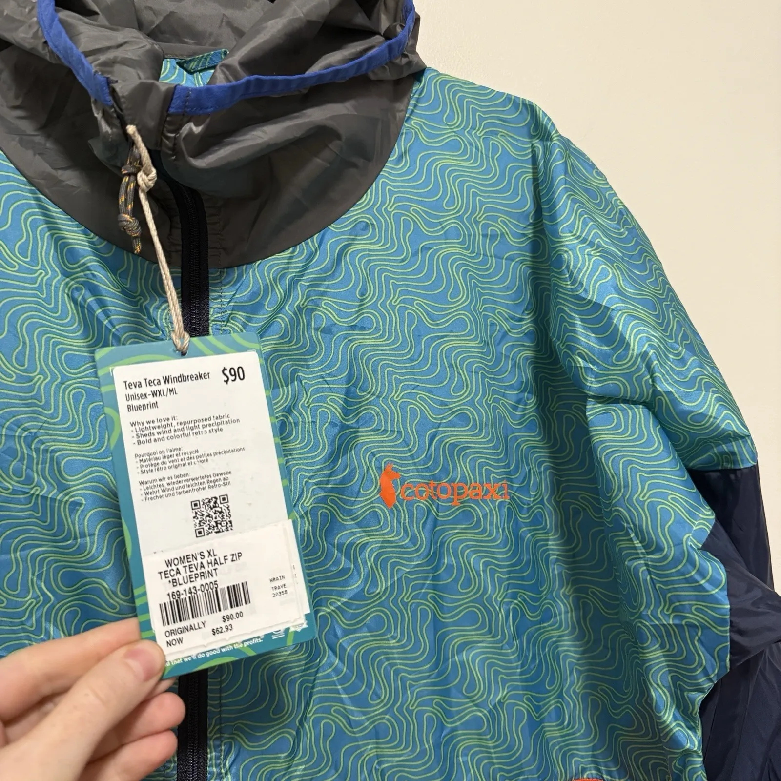 Cotopaxi NWT Teva Teca Windbreaker‎ in Blueprint Unisex Women XL Men Medium - Image 2