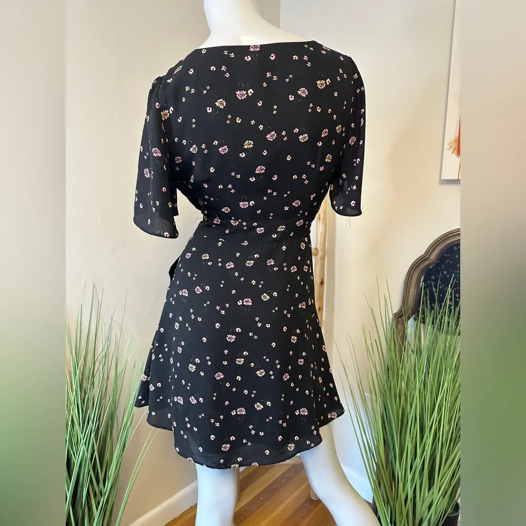 BB Dakota Black Fit and Flare Mini Lettie Black Floral Print Skater Dress NWOT - Image 7