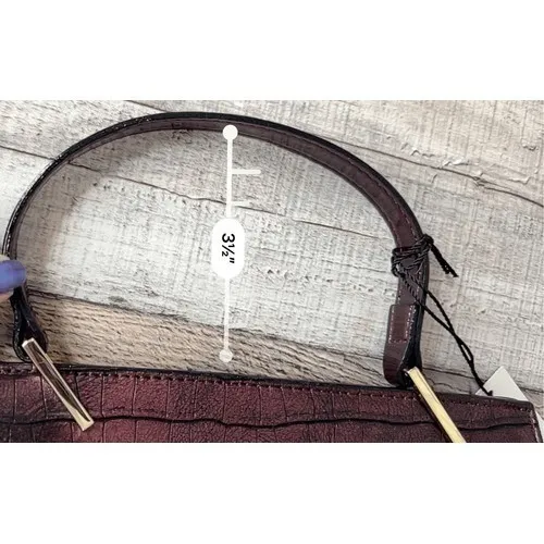 Kate Landry Faux Alligator Burgundy Wine Crossbody Tote Satchel Handbag Designer - Image 10