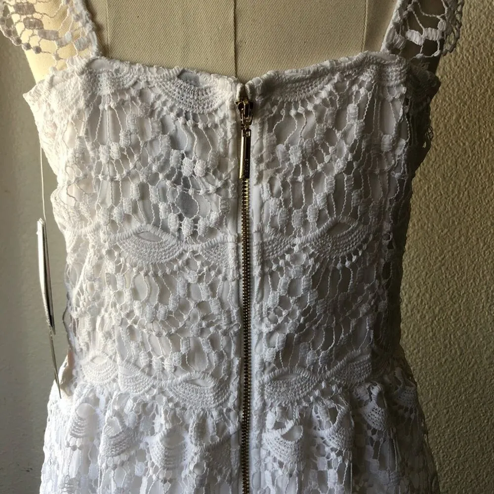 Kensie white crochet summer dress graduation spring wedding guest - Image 5