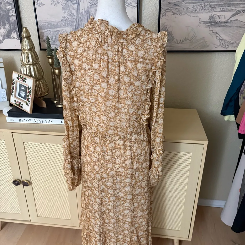 SHONA JOY Julia Balloon Sleeve Godet Midi Dress Size 6 - Image 6