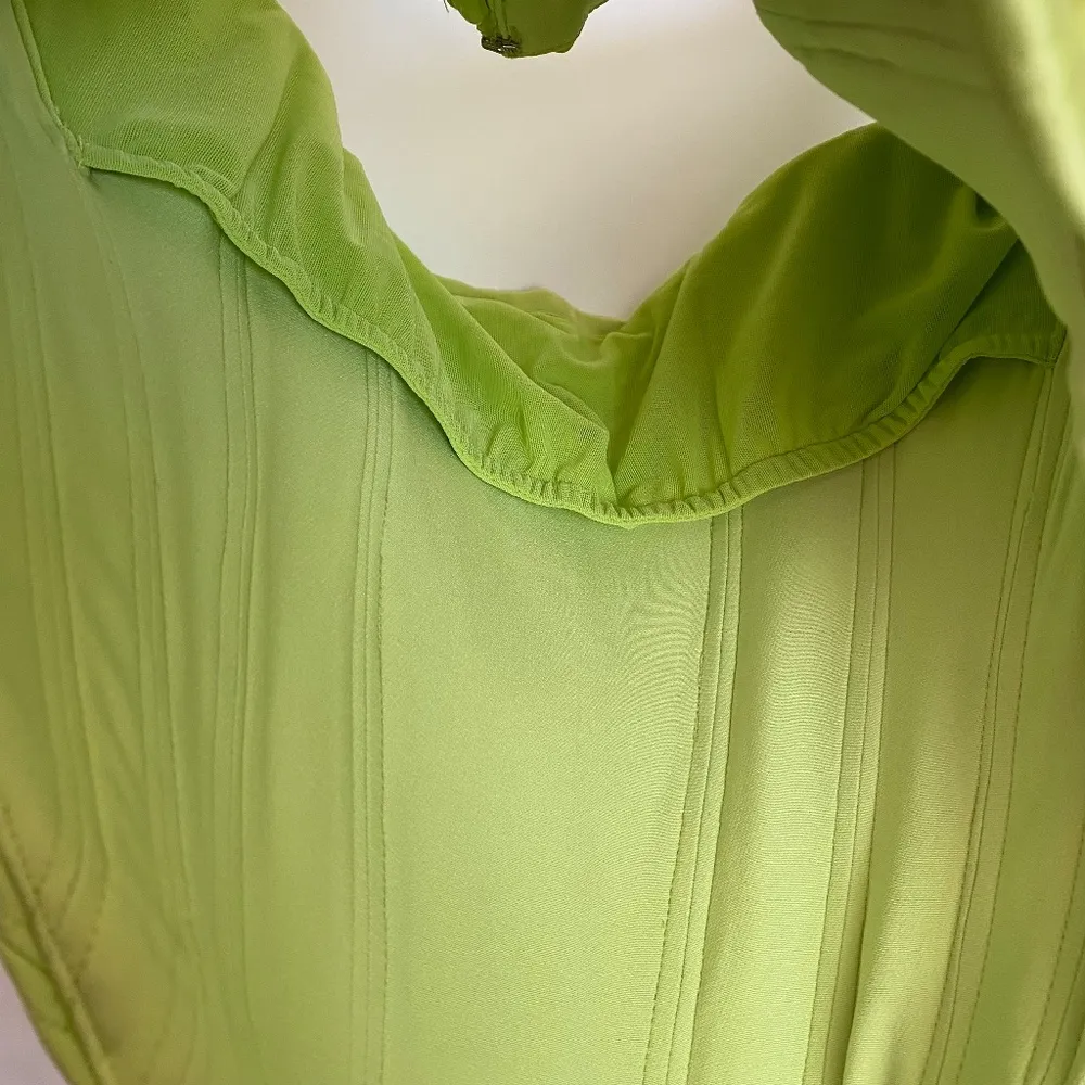 HOUSE OF CB 'Rafa' Lime Satin Longline Corset NWOT size‎ XL - Image 7