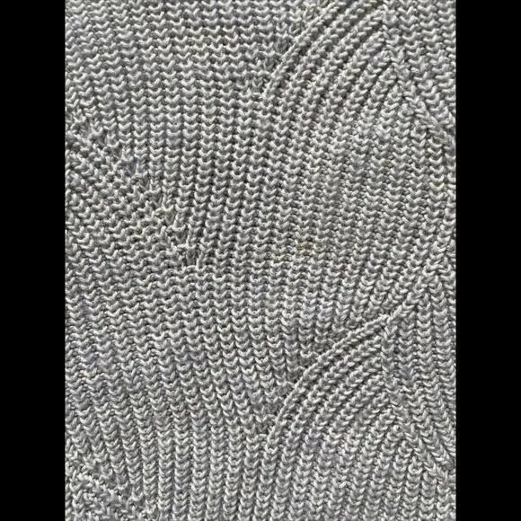 J Jill‎ beige 3/4 Sleeve scallop cable Sweater Capsule Women’s L Purple Size L - Image 4