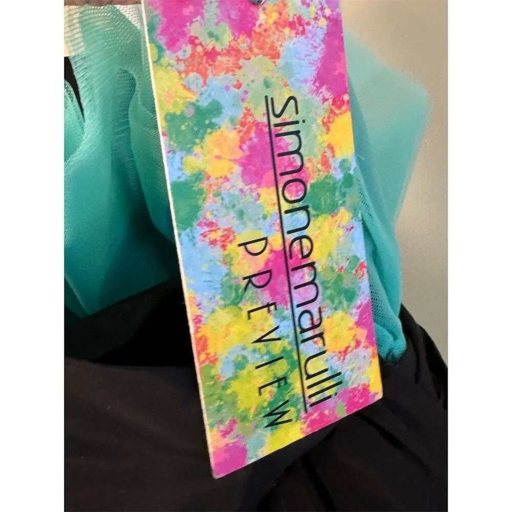 Simone Marulli NWT Strapless Tulle Bow Dress in Green/Black Size IT44/US 8 Green - Image 6