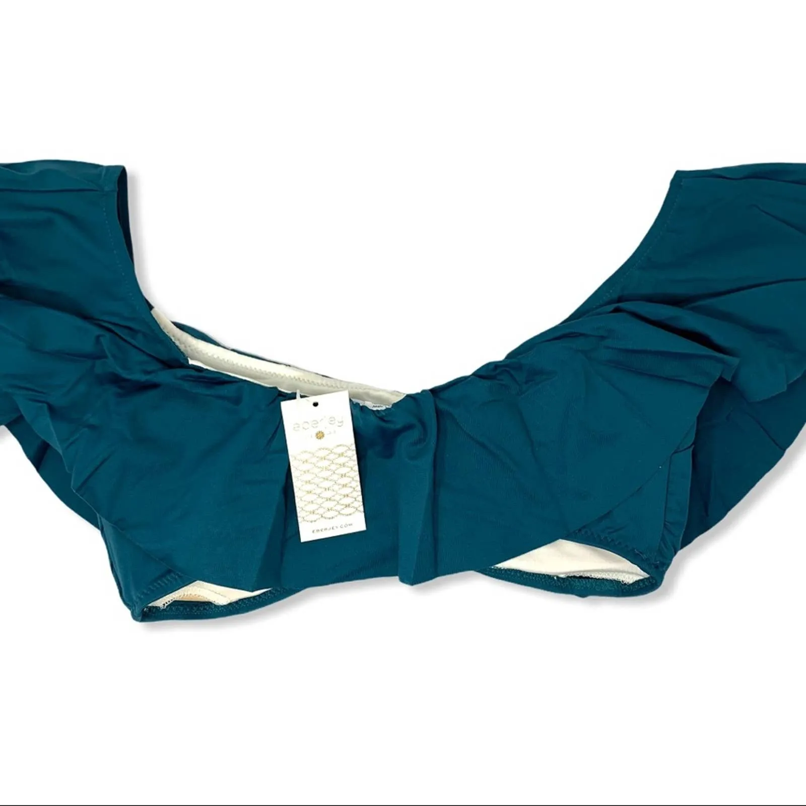 Eberjey Palm Green‎ Ruffle Off Shoulder Bikini Top Size Small New - Image 4