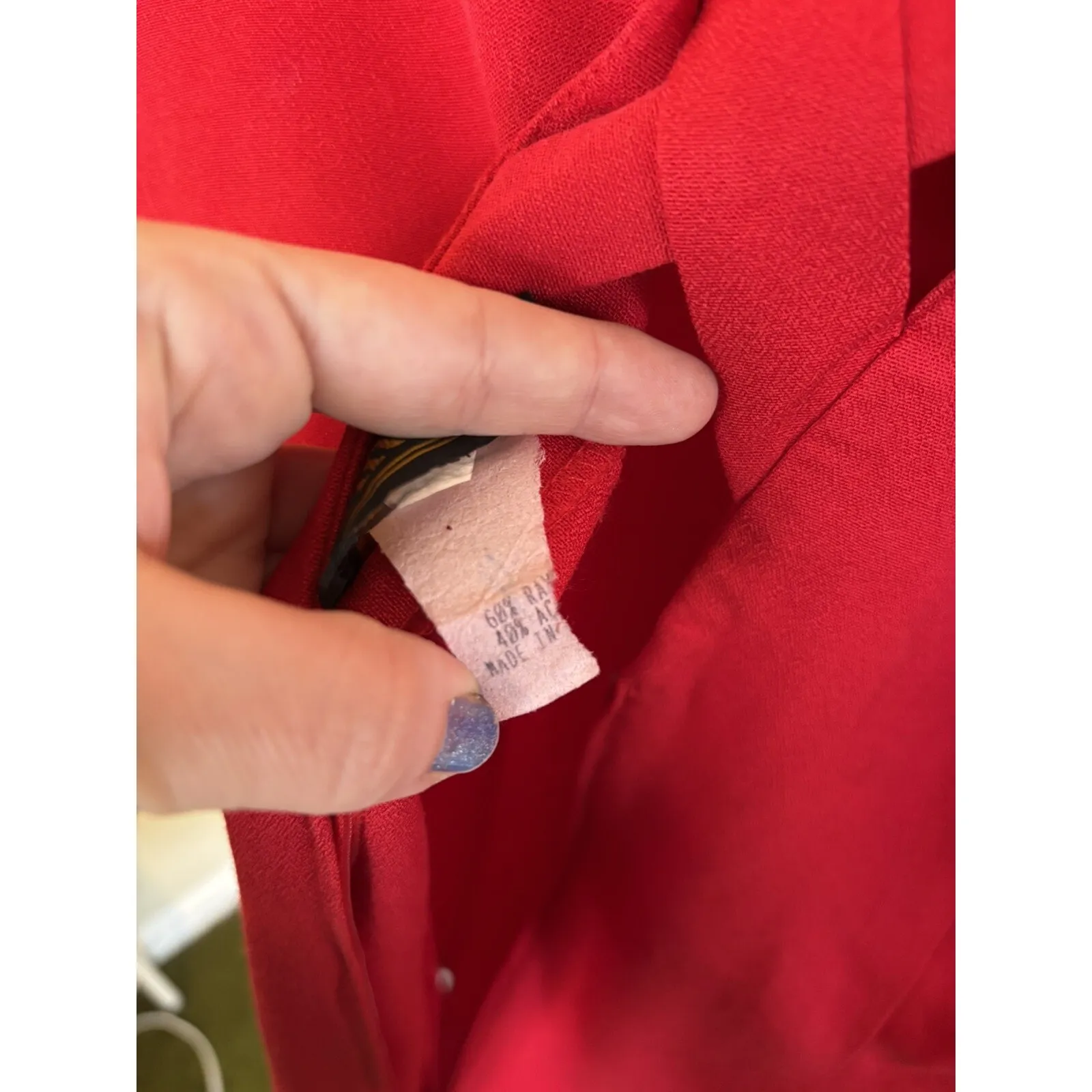 VTG 90s Red Cocktail Dress Size 12 Wedding Guest Cocktail Classic Retro Vintage - Image 9