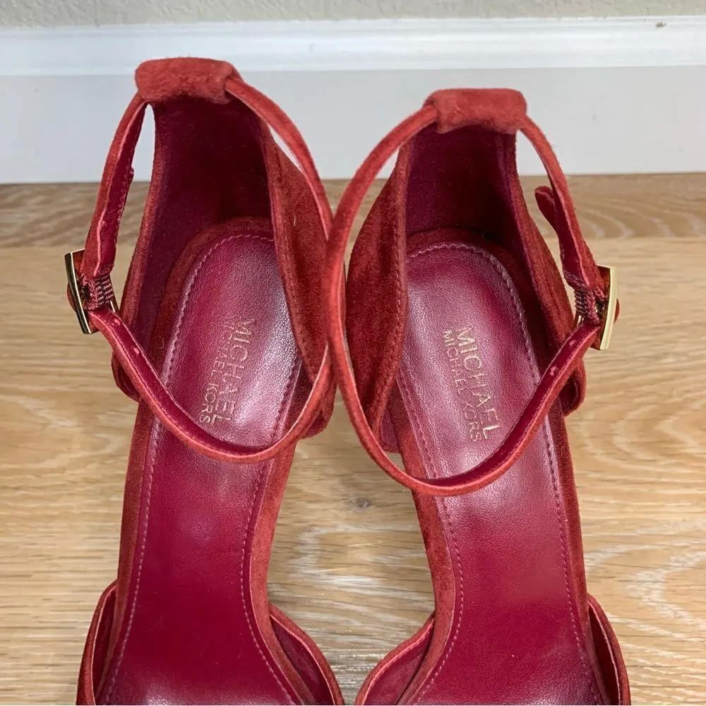 Michael Kors Bright Red Tiegan Platform Sandals - Image 9