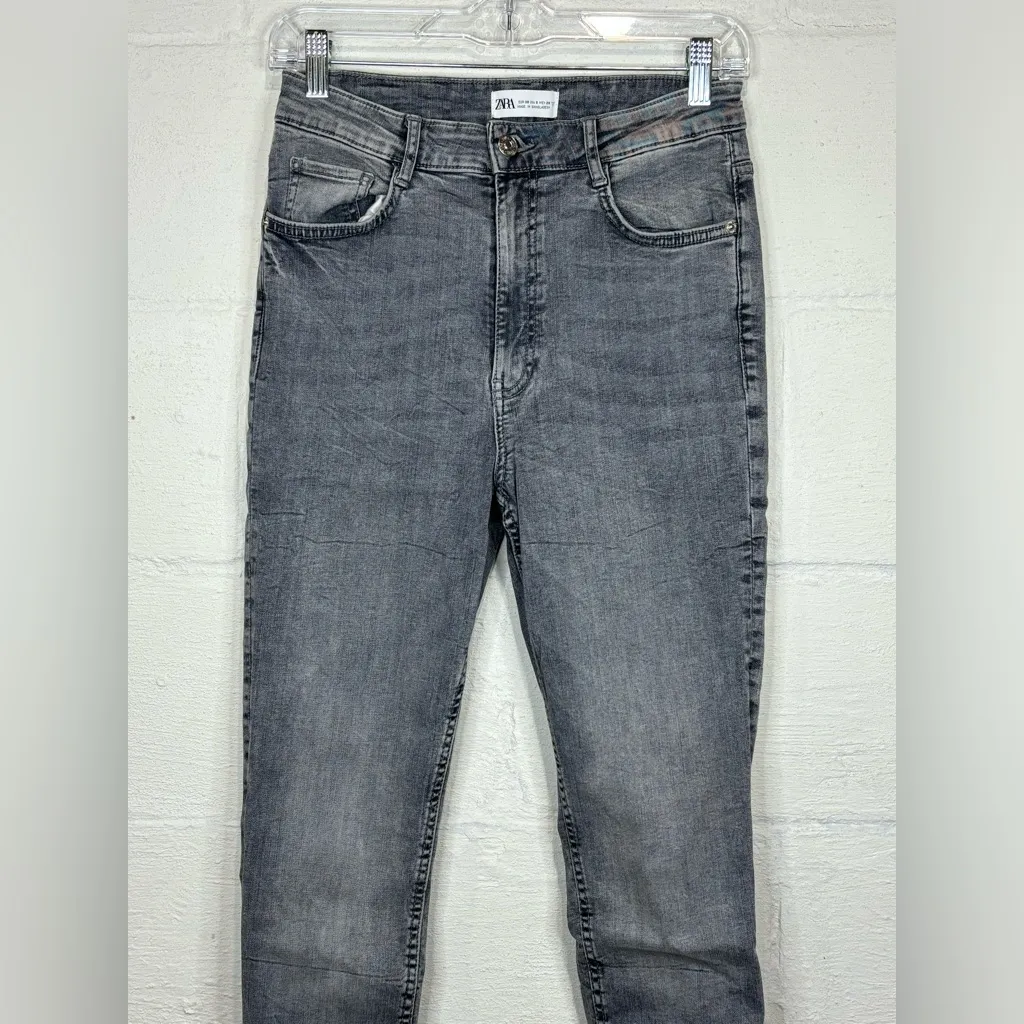 Zara Woman’S Casual Denim Grey Neutral Skinny Jeans Size 6 - Image 2