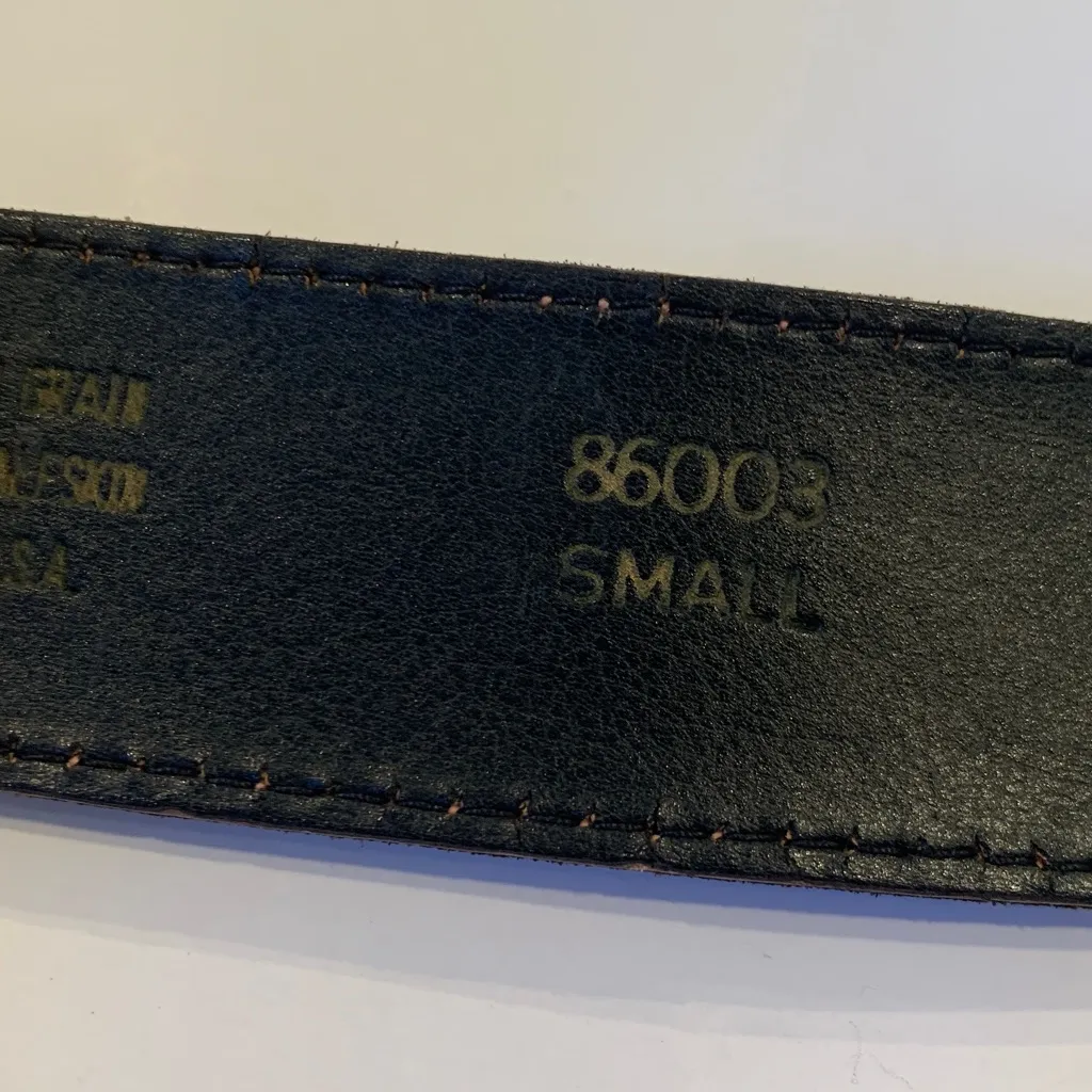 Vintage The Place at JM Croc Embossed Brown Leather Belt Women’s Small - Image 6