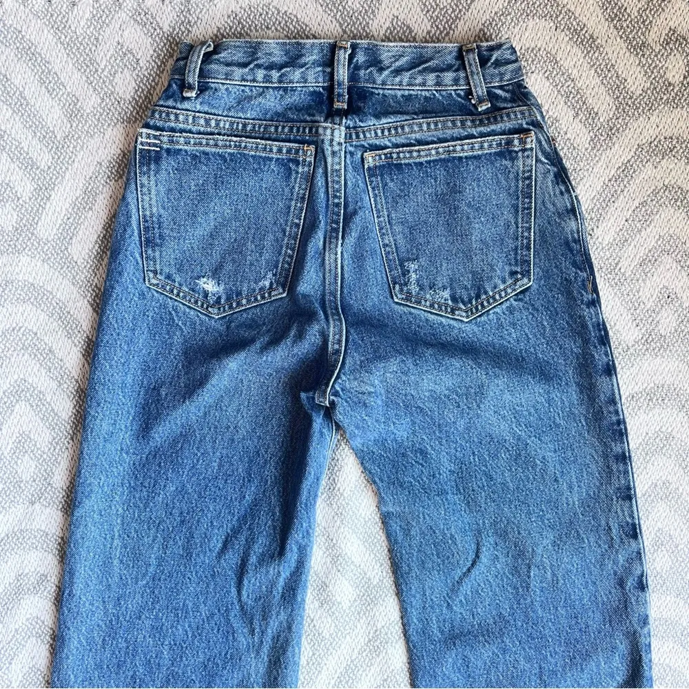 BDG // URBAN OUTFITTERS Vintage Wide Leg High Rise Button Fly Blue Jeans 24 - Image 5