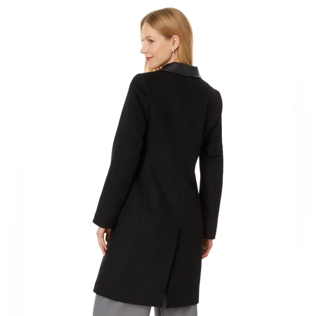 Lauren Ralph Lauren Double-Breasted Coat 14 | Faux-Leather Trim Wool Blend - Image 7