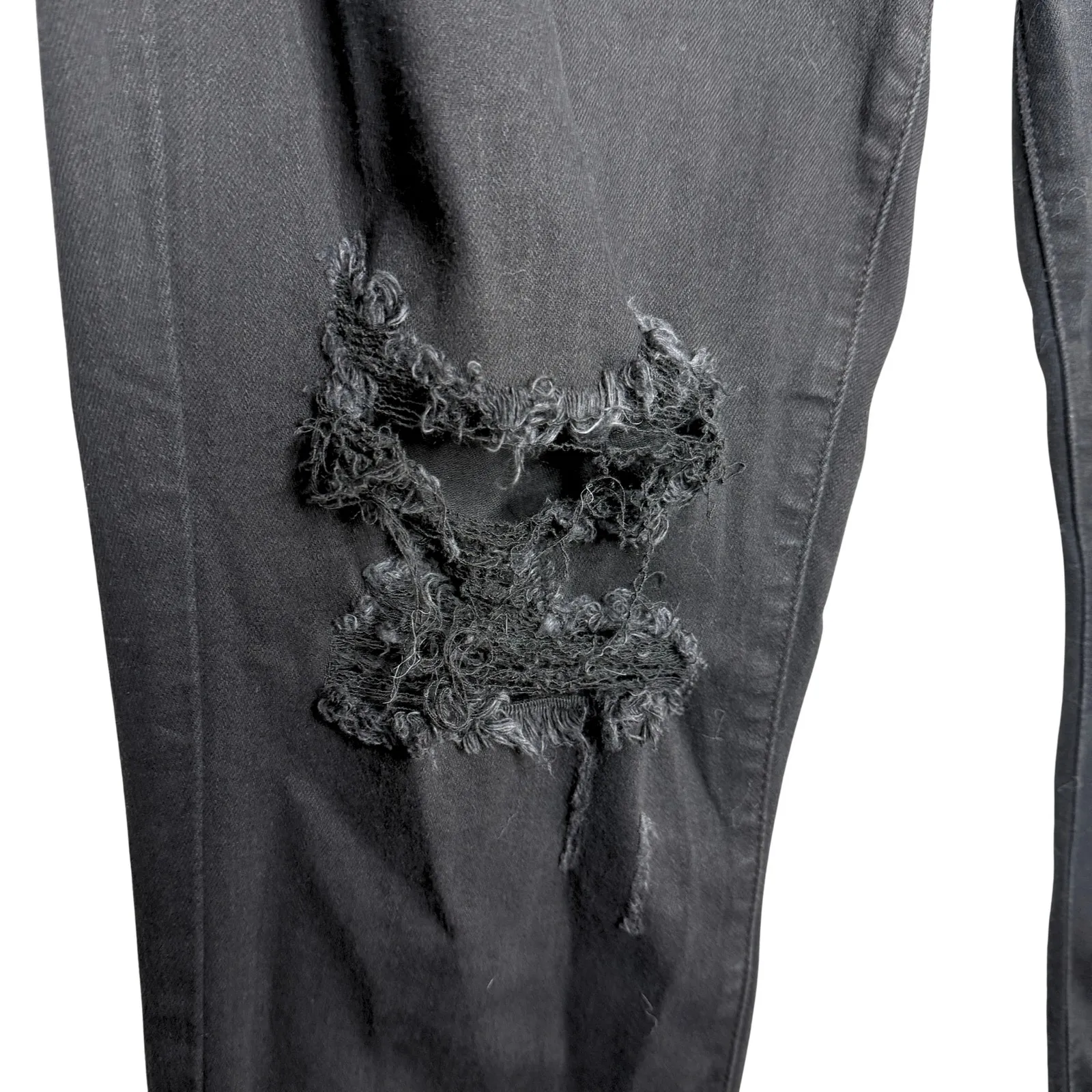 Judy Blue Distressed Boyfriend Jeans Size 13/31 Black Denim Relaxed Fit Stretchy - Image 4