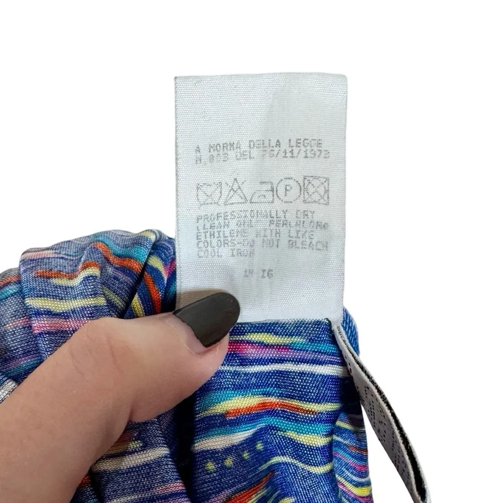 Versus by Gianni Versace Vintage Asymmetrical 90s Pop Art Mini Dress IT38/US2 Blue Size XS - Image 6