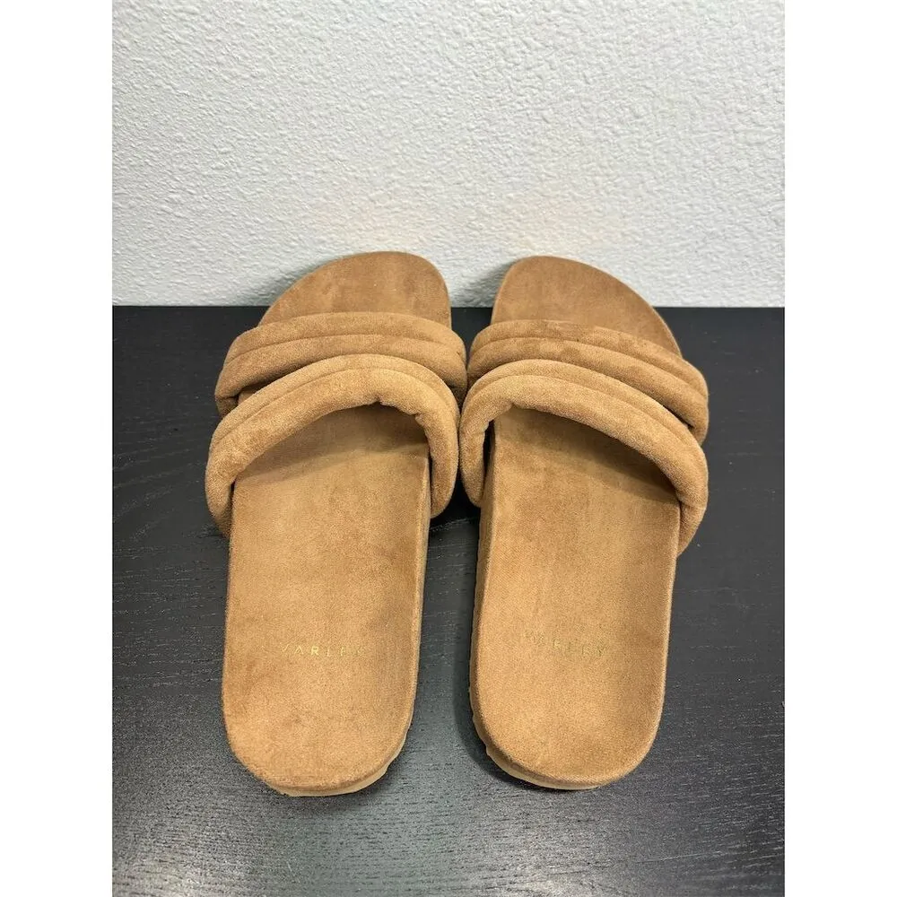 Varley Women's Giles 2.0 Quilted Slides‎ 9 Brown Double Padded Straps Sandals - Image 6