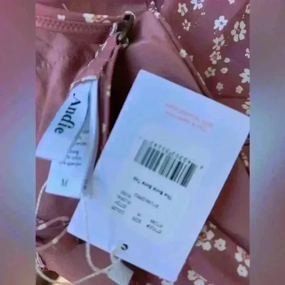 $70 Andie Swim Bora Bora Top Ditsy Floral Rose Pink Size Medium - Image 2