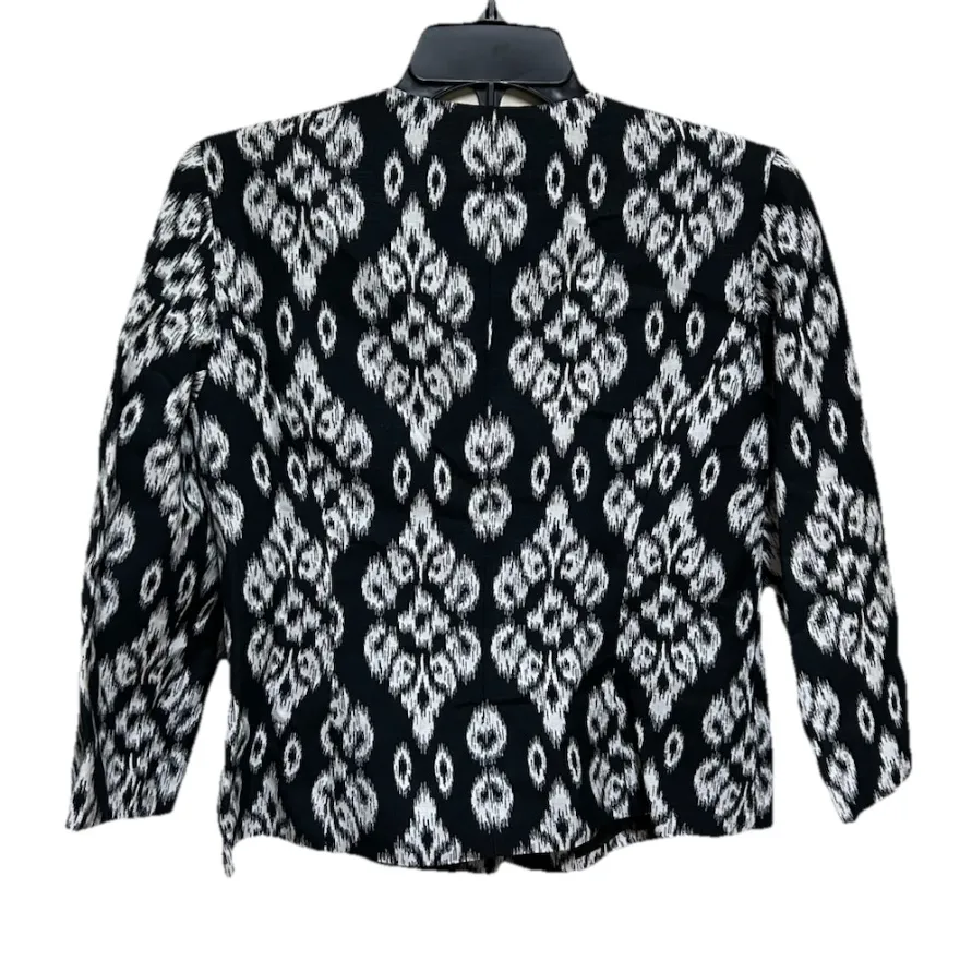 Kasper Blazer Size 4 Petite Black Ikat Print Linen Blend Lined Careerwear NWT - Image 4