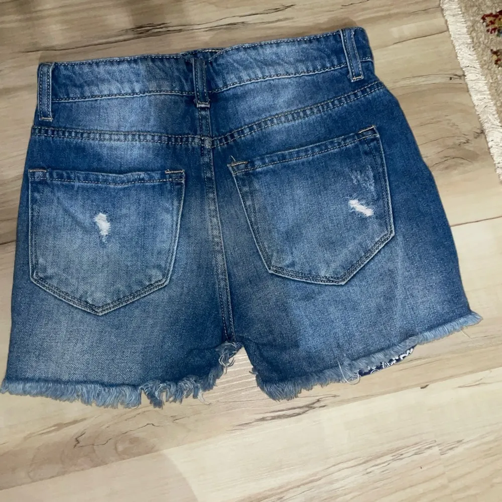 Nature Denim Blue Distressed Jean Shorts - Image 2