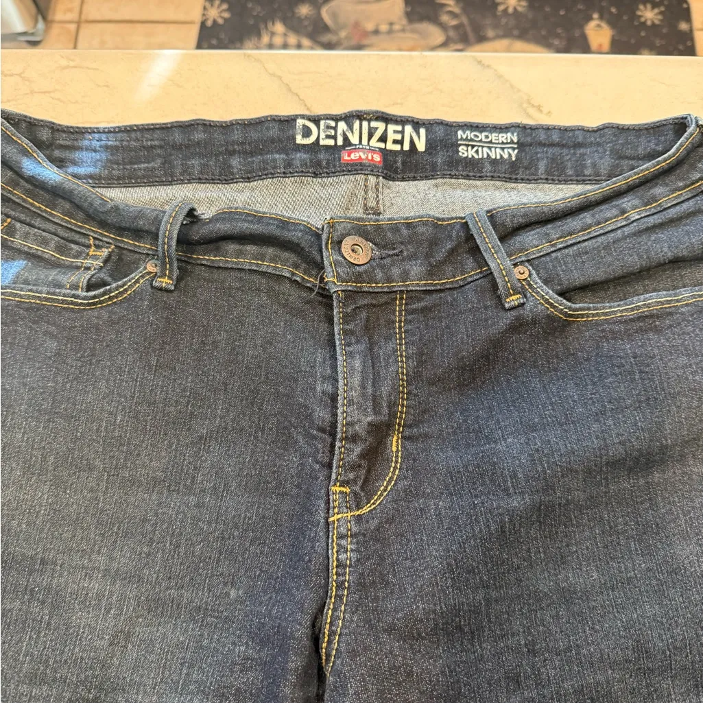 Levi’s Denizen Modern Skinny Jeans Dark Wash Size 12M Stretch Denim - Image 15