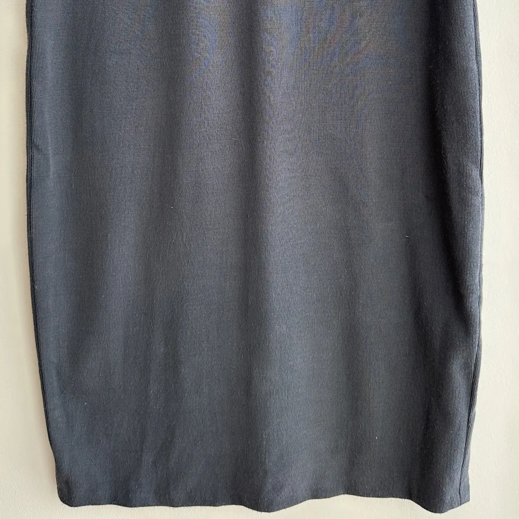 Vince Grey Ribbed Tank Top Midi Dress, Bodycon Dress, Size Small - Image 10