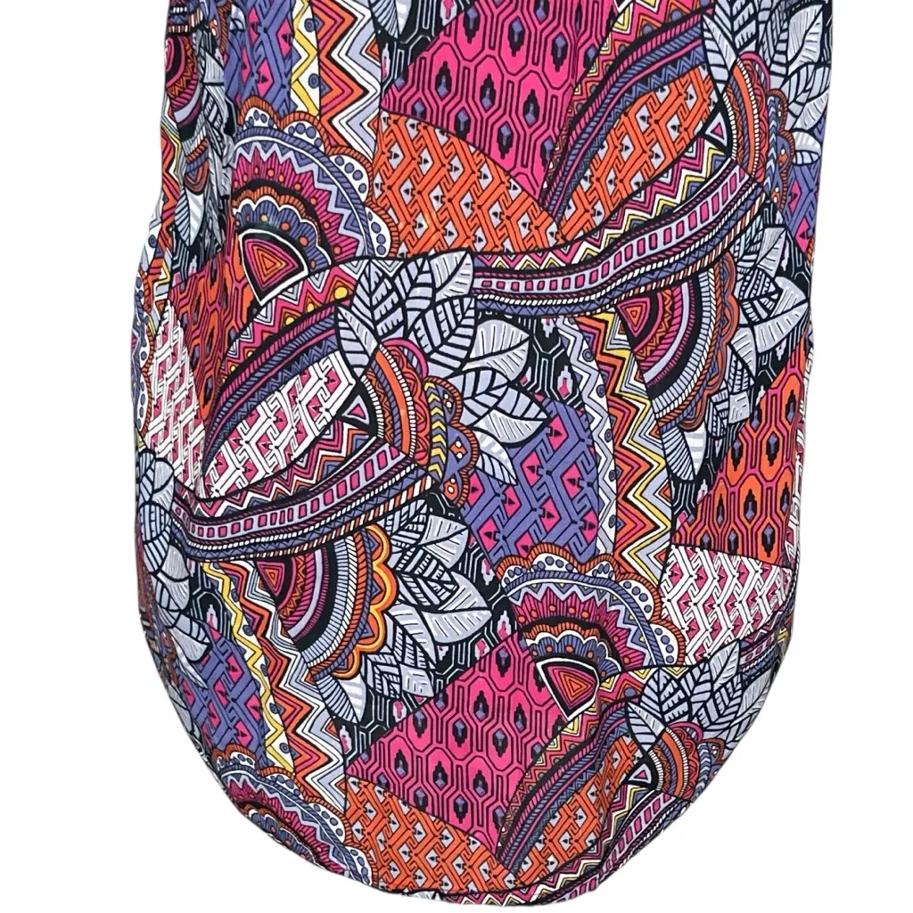Anthropologie Mauve Pintuck Bright Paisley Boho Shirt Women’s Size XS Sleeveless - Image 9