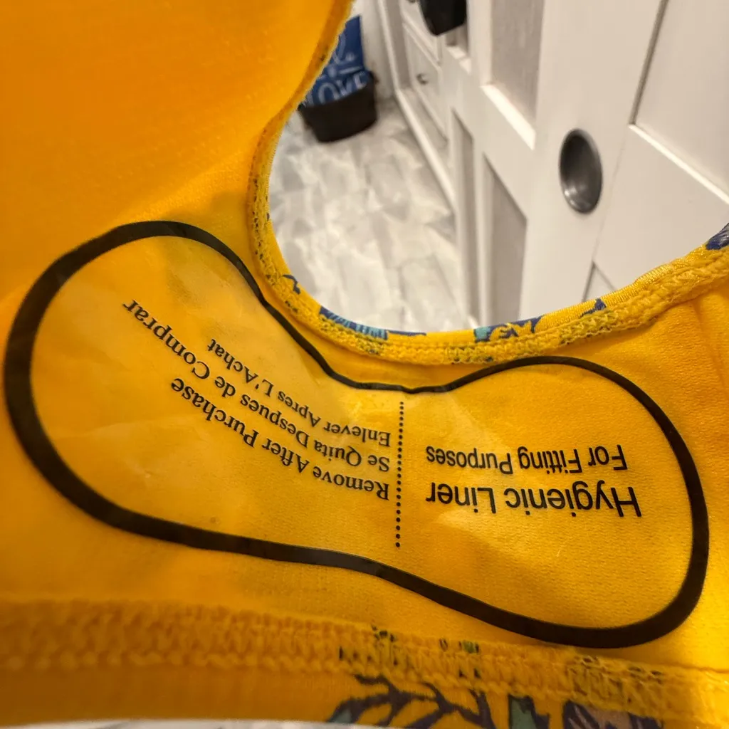 Sam Edelman Yellow Flora Monokini size Large, NWT! - Image 5