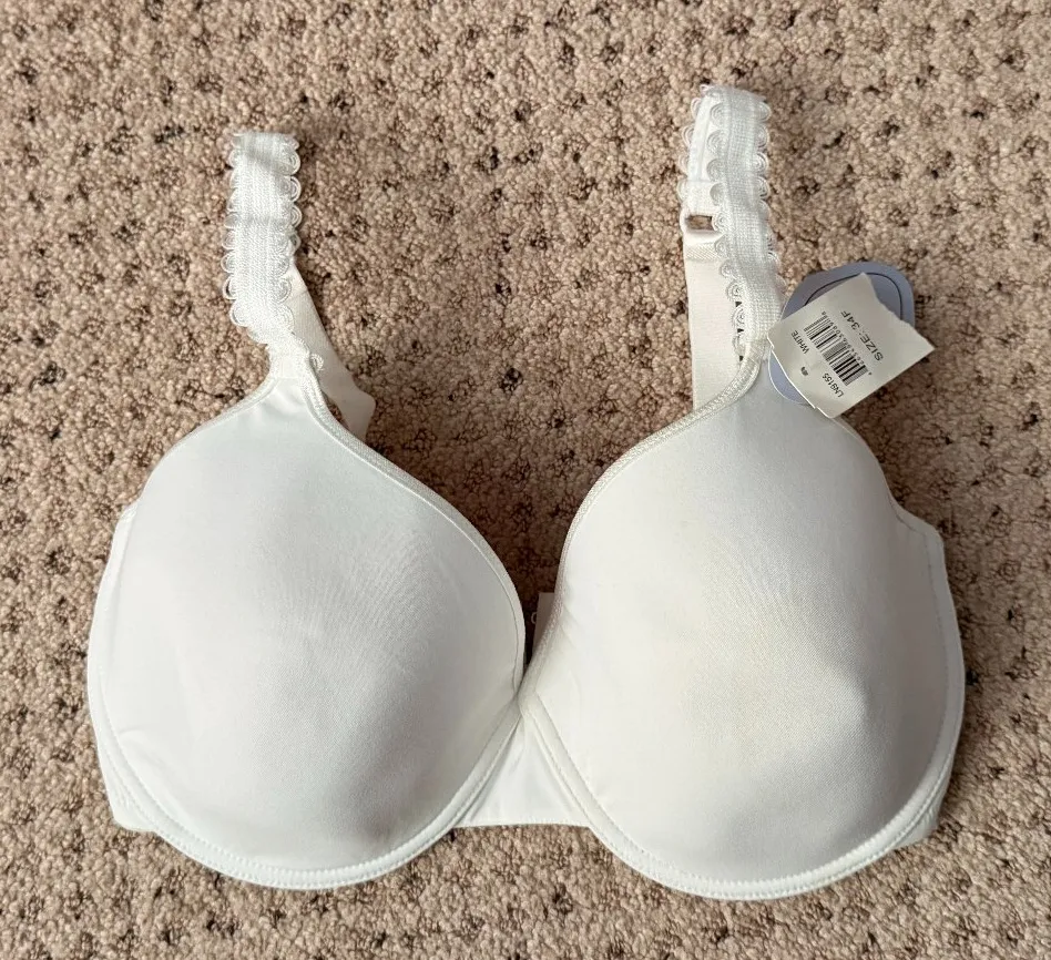 Le Mystere Carina Size 34F Microfiber Underwire Full Cup Bra Style LN9155 White - Image 1