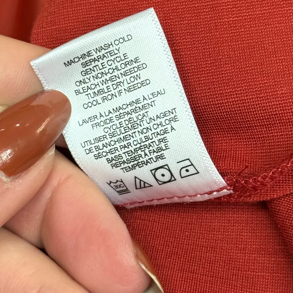 Everyday Jones by Madeline Jones Rust Red Long Sleeve Dress High Low Hem, Size M Orange Size M - Image 8