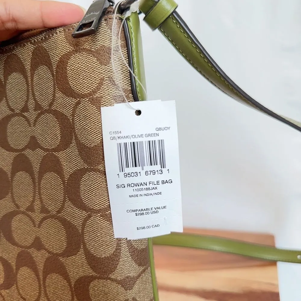 NWT Coach Rowan File Crossbody Bag In Signature Canvas - Image 5