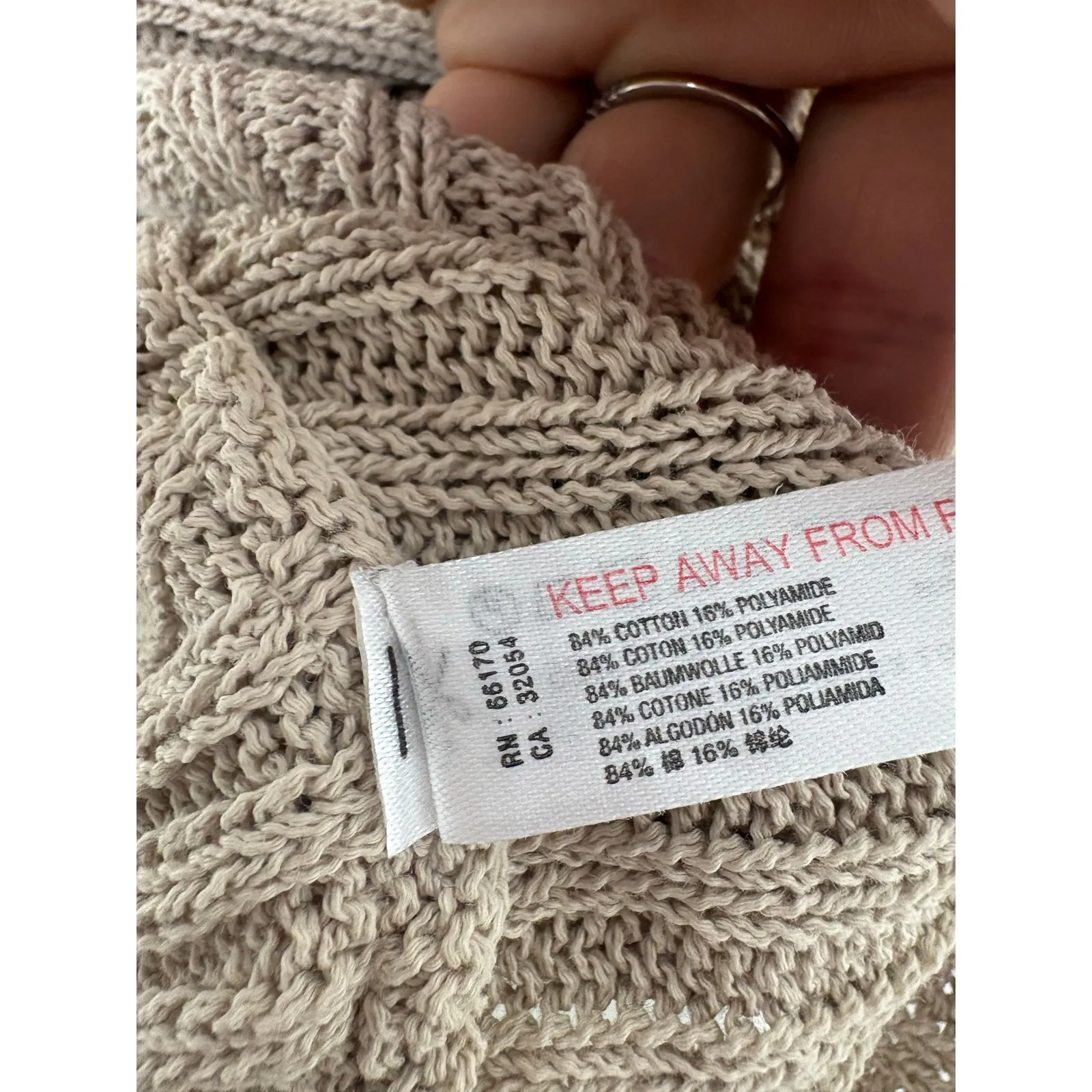 Free People Beach Imogene Sweater Size XS Tan Ribbed Oversized Open Knit - Image 7