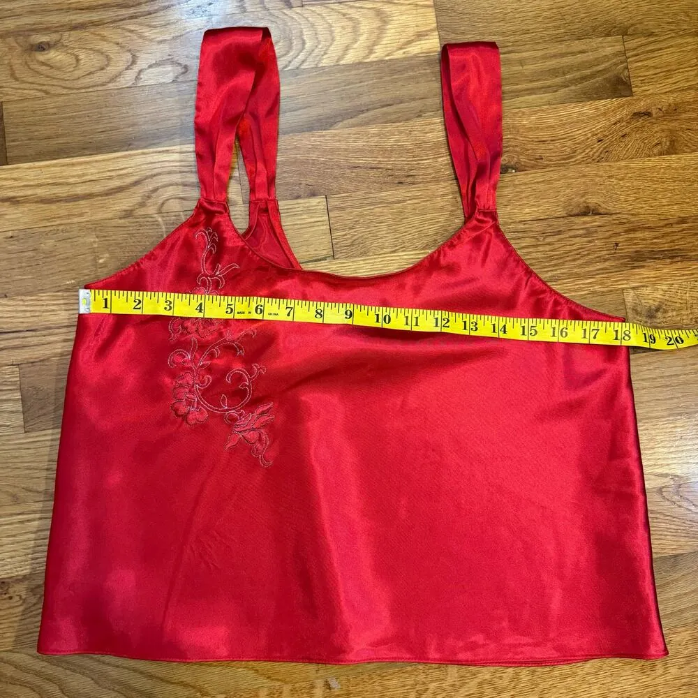 Inner Most Vintage 90s Womens Medium Vintage Red Satin Floral Embroidered Lolita - Image 3