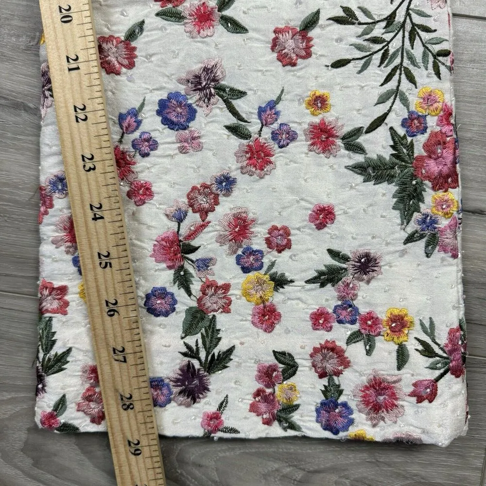 La Fuori‎ Elenore Garden Floral Flare Pants Sz S Embroidered 100% Silk Anthro - Image 11