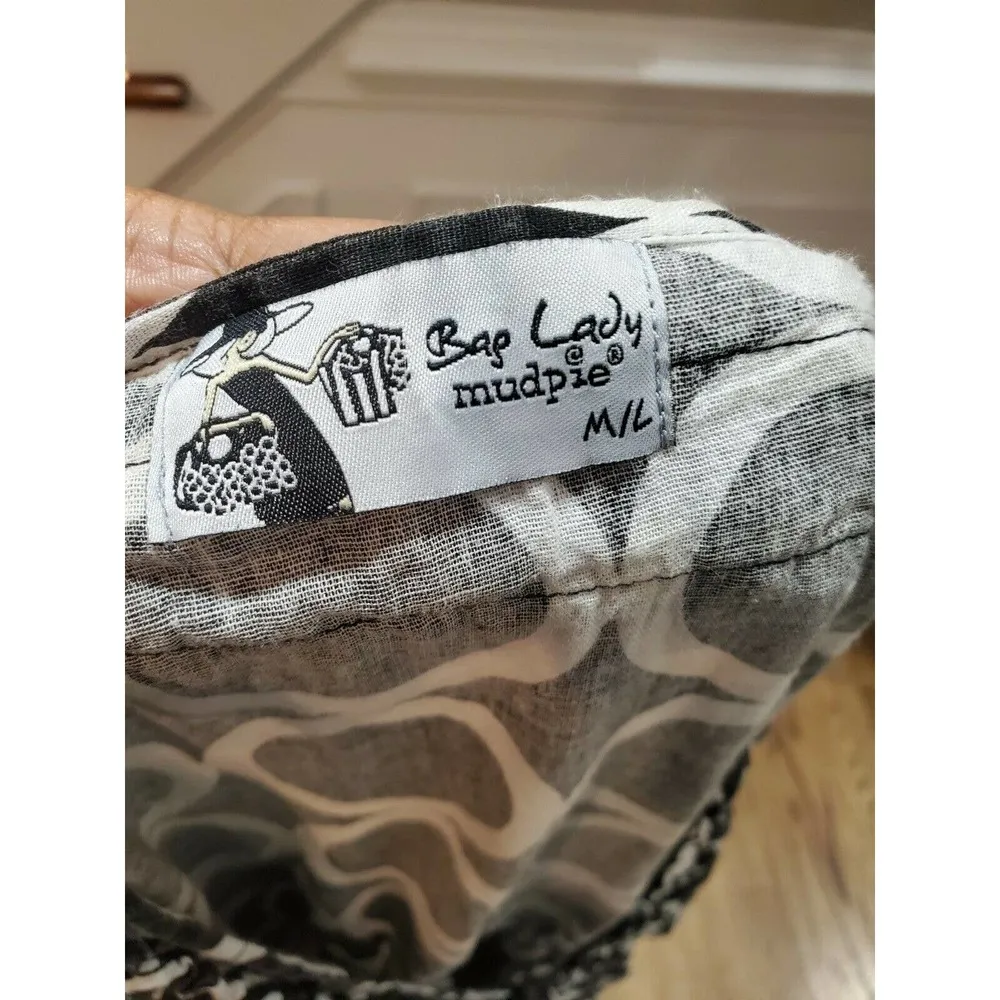 Mudpie Bag Lady Women's Black Linen V-Neck Long Sleeve Knee Length Dress Size M - Image 8